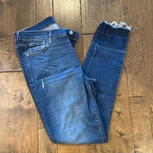 Size 12 Tall Stylish Blue Distressed Women Jeans Old Navy Rockstar Super Skinny